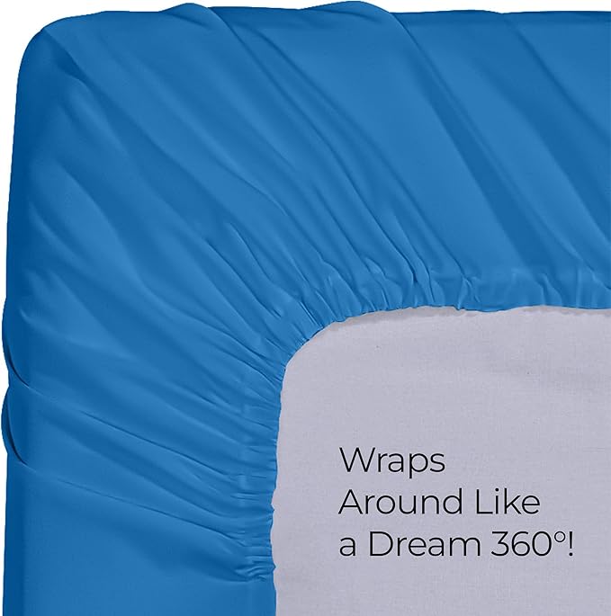 Utopia Bedding Queen Fitted Sheet - Bottom Sheet - Deep Pocket - Soft Microfiber - Shrinkage and Fade Resistant - Easy Care -1 Fitted Sheet Only (Dusk Blue)