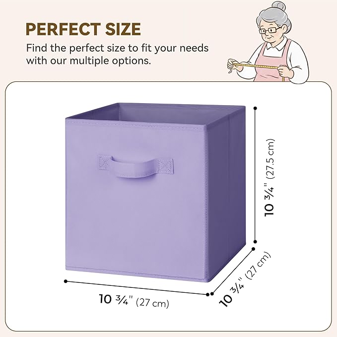 GRANNY SAYS Cube Storage Bins, 11 Inch Cube Storage Organizer, Fabric Storage Bins, Storage Cubes for Shelves, Closet, Purple Gradient, 8-Pack