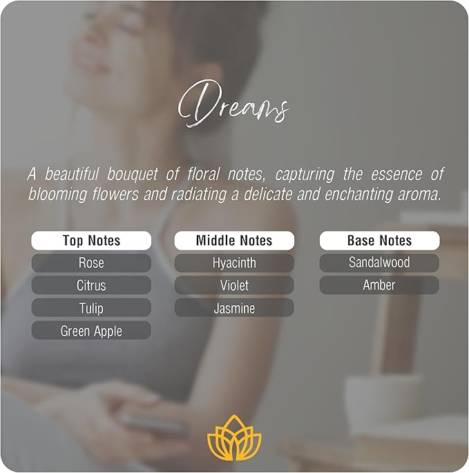 Dreams - Pure Essential Oil for Waterless Diffusers - Rose, Citrus, Tulip, Green Apple - Aromatherapy, Pure Natural Oil, Diffuser Refill, Super Aroma, Organic Essential Oil - 3,4oz - DI FIORI