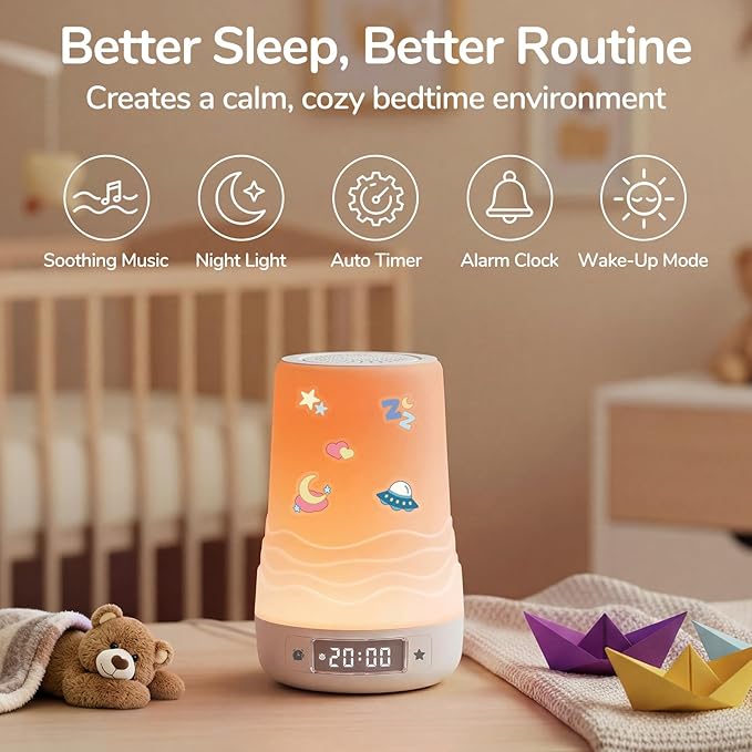Mewaii White Noise Sound Machine Baby & Adult, 360° RGB Night Light, AI Cry Detection, App Control, 100 Soothing Sounds, Sleep Routine Builder, Kids Nursery Baby Essentials Shower Gift Toddler Bedroom