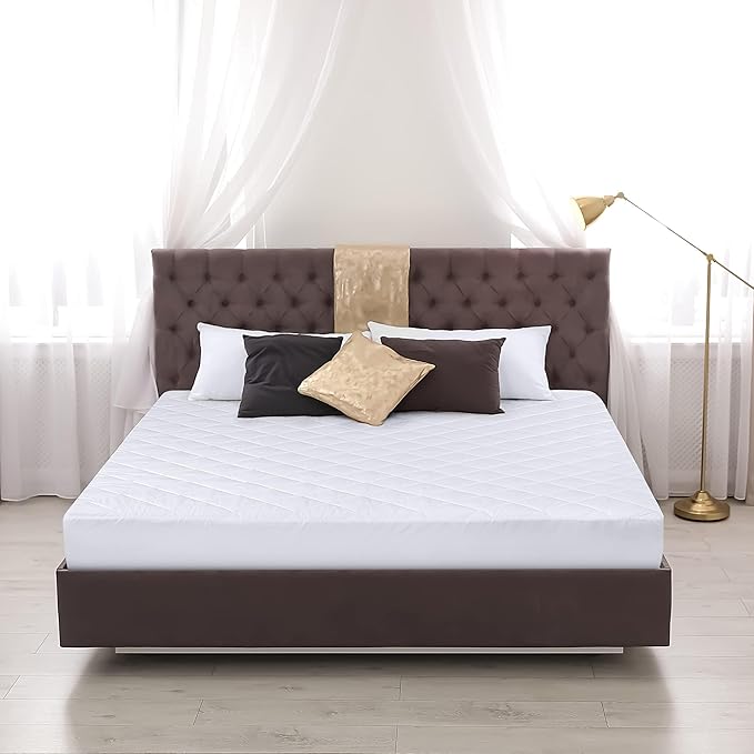 Utopia Bedding 2 Pack Quilted Fitted Mattress Pad, Twin XL Size, Elastic Fitted Mattress Topper Protector and Cover with Deep Pocket Stretches up to 16 Inches, Machine Washable (White)