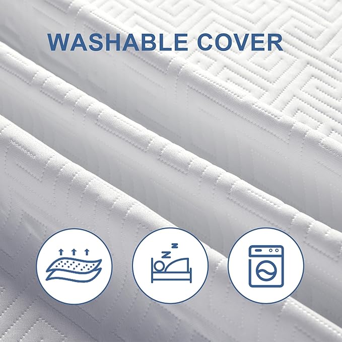 Eiayeebil 3 Inch Memory Foam Mattress Topper Full, Memory Foam Pad with Removable & Washable Cover, Bed Topper for Back Pain, Non-Slip Ventilated Design, Full Size