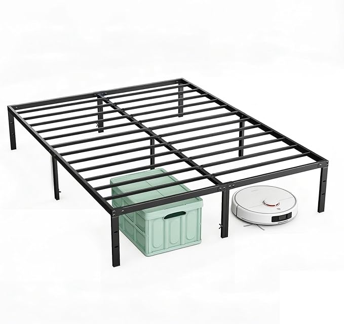 OLIXIS Full Bed Frame, Heavy Duty Sturdy 12 Inch Metal Platform Bed Frames, Enhanced Stability & Noise-Free, Under-Bed Storage, No Box Spring Needed, Easy Assembly