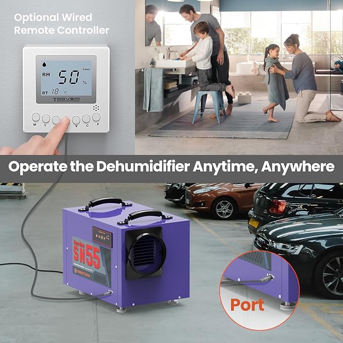 Abestorm Crawl Space Dehumidifier with Hose, 113 Pint Commercial Dehumidifiers Up to 1,200 sq. ft. for Basement, Under House, Humidity Control, Auto Defrosting, Memory Starting(Guardian SN55)