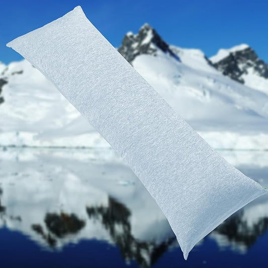 HOMFINE Cooling Pillowcase Body Size - Double Side Q-Max 0.439 Cooling Fiber for Pillow Protector, Long Cold Pillow Cover for Hot Sleeper Night Sweat, Hidden Zipper, 1 Pack (20"x54", Light Blue)