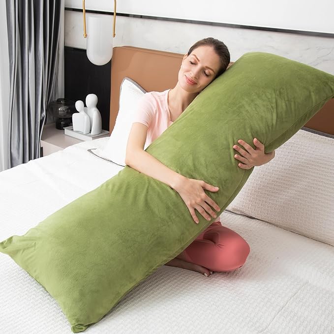 1 MIDDLE ONE Body Pillow, Memory Foam Body Pillows for Adults Sleeping, Long Pillow for Bed, Big Large Firm Full Body Pillow for Side Sleeper, 20x54 Inch, Sage Green