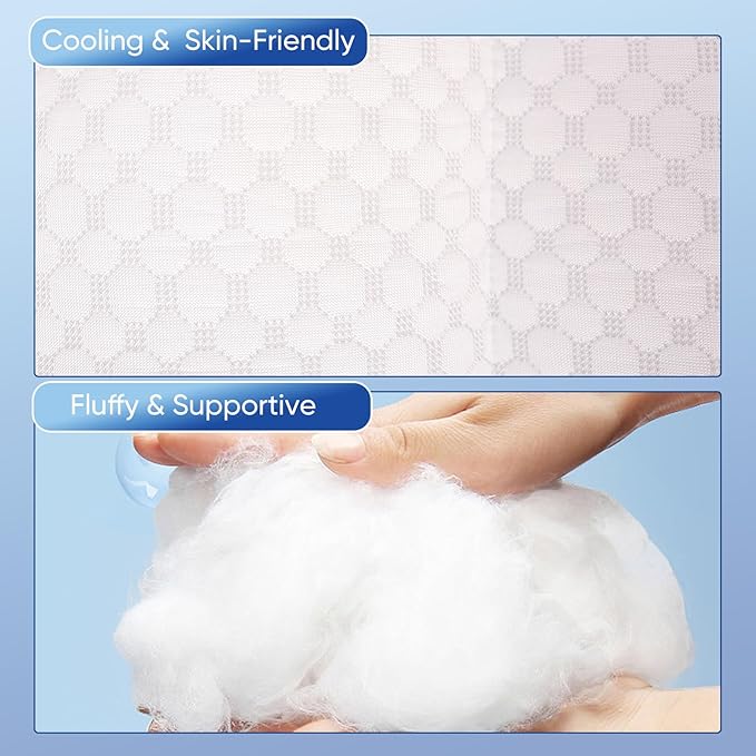 Cooling Knee Pillow for Side Sleeper, 5" Leg Pillow for Side Sleeping, 100% Cooling Fabric Pillow for Between Knees While Sleeping - High Support Alternative for Relieving Leg, Back, and Knee Pain