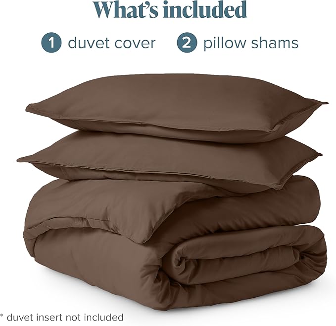 Bare Home Bedding Duvet Cover Queen Size - Premium 1800 Super Soft Collection - Lightweight, Cooling - Soft Breathable Bedding Duvet Cover (Queen, Cocoa)