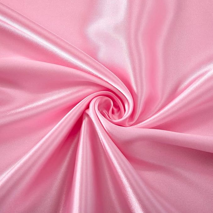 Homiest 3pcs Satin Sheets Set Luxury Silky Satin Bedding Set with Deep Pocket, 1 Fitted Sheet + 1 Flat Sheet + 1 Pillowcases (Twin Size, Pink)