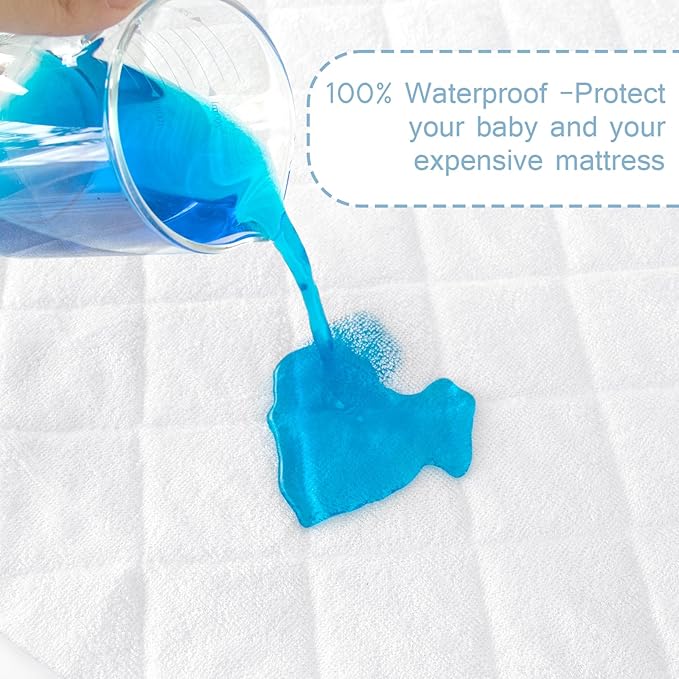 Waterproof Bassinet Mattress Protector Cover, Fits for kingobabys, Maxi COSI Iora/Swift Lightweight Portable Bassinet, 2 Pack, Skin Friendly and Breathable Rectangle Bassinet Mattress Pad