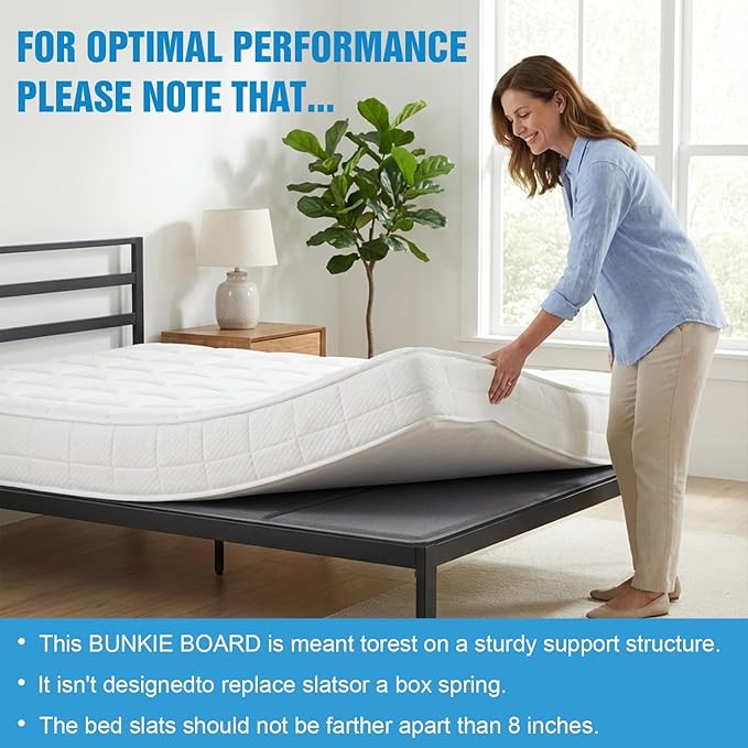 Bunkie Board King Size (76x80''), 10mm Bed Boards for Under Mattress, Breathable, Noise Minimizing, Moisture Resistant Bunkieboards, Heavy Duty Bed Support Board for Platform & Slatted Frames