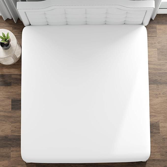 Fresh Ideas Fitted Vinyl Mattress Protector, Waterproof, Hypoallergenic, 9" Pockets, Full