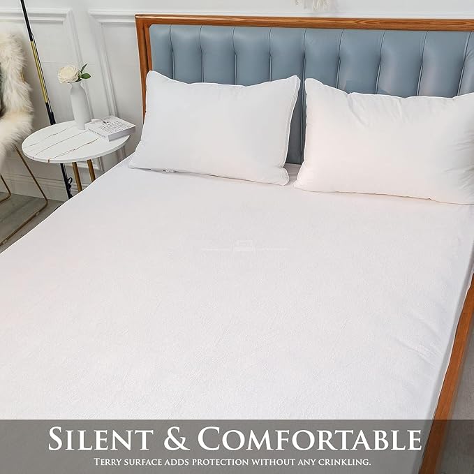 Cot Mattress Protector 28"x75" Waterproof, Terry Soft and Noiseless Mattress Protector Perfect for Daybed 28" X 75" Mattress/Narrow Twin/Cot Size/Rv Bunk/Camping Cot (White)