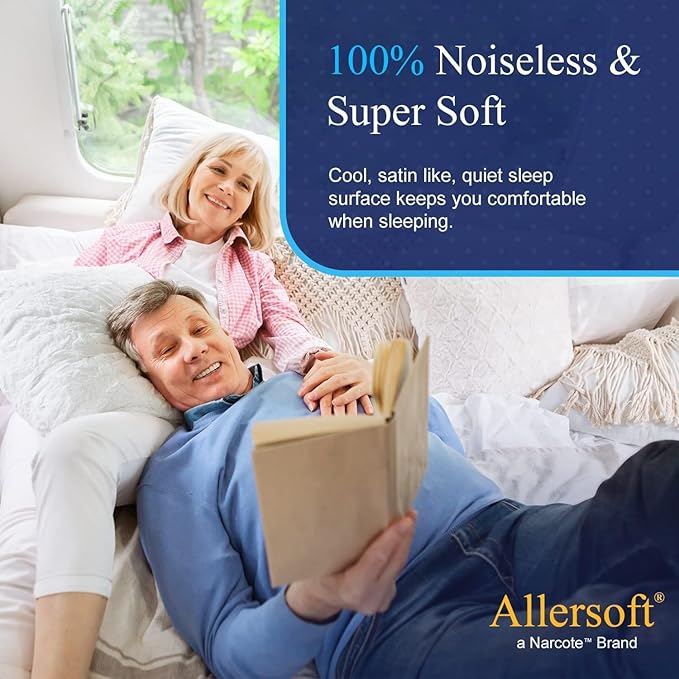 RV 6 Sided Zippered Mattress Protector with Secure Locking Zipper for Shorter 3-8 Depths| Creates a Natural Seal Around Your Mattress from Dust, Pet Dander, Pollen, Liquids & More| 28x79