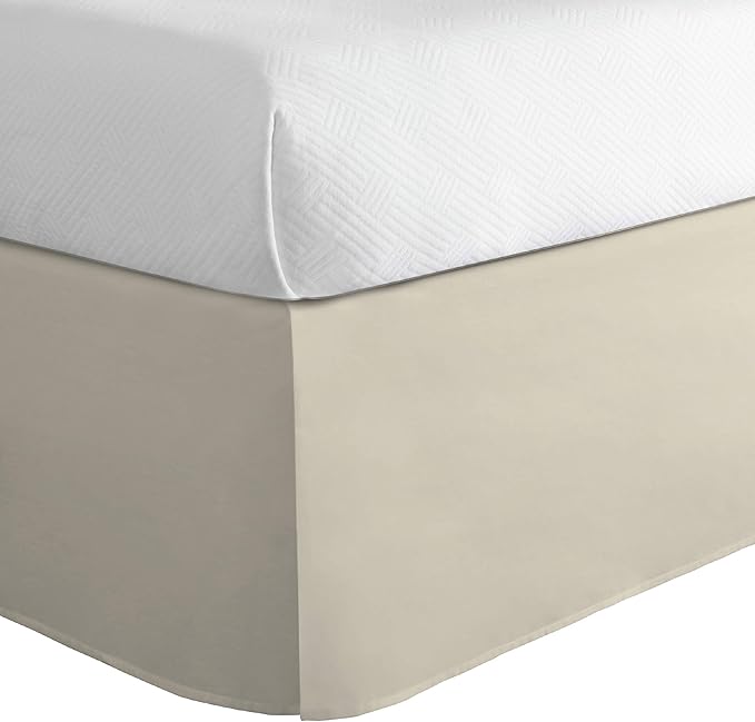 Today’s Home Classic Tailored Bed Skirt Dust Ruffle, Cotton Blend Design, 14" Drop Length, California King, Buttercream
