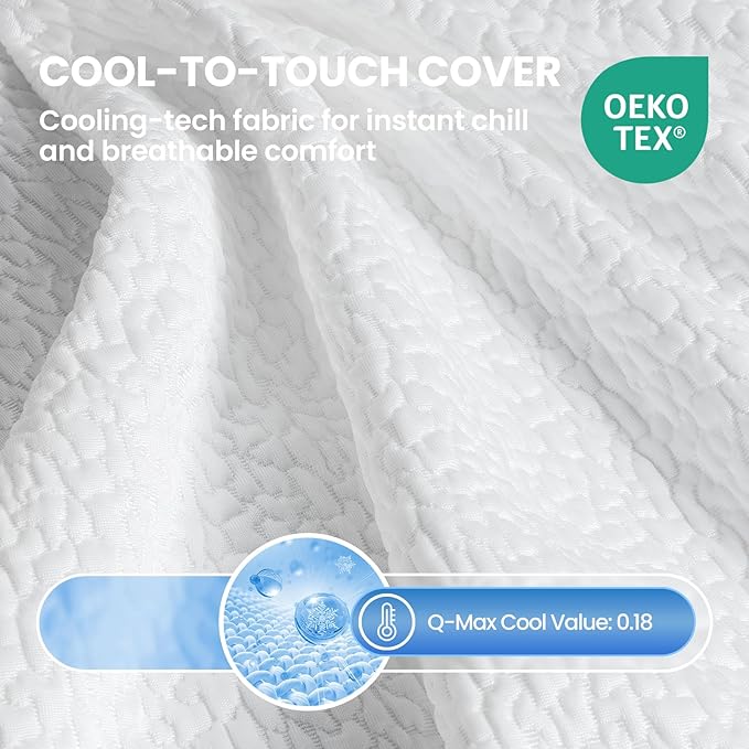 BedStory Cooling Mattress Topper Queen Size, 3 Inch Gel Infused Memory Foam Topper with Cool-to-Touch Removable Cover, Pressure Relief & Deep Refresh Sleep, CertiPUR-US Certified
