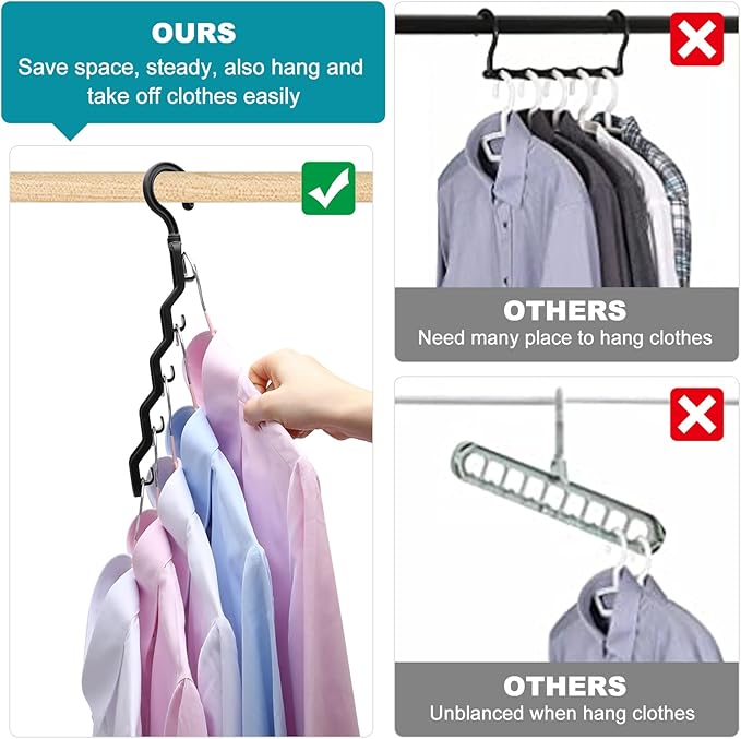 Closet Organizers and Storage,Upgraded Organization and Storage Clothes Hanger,8 Pack College Dorm Room Essentials,Sturdy Closet Organizer Home Essentials Space Saving Hangers for Thick Clothe