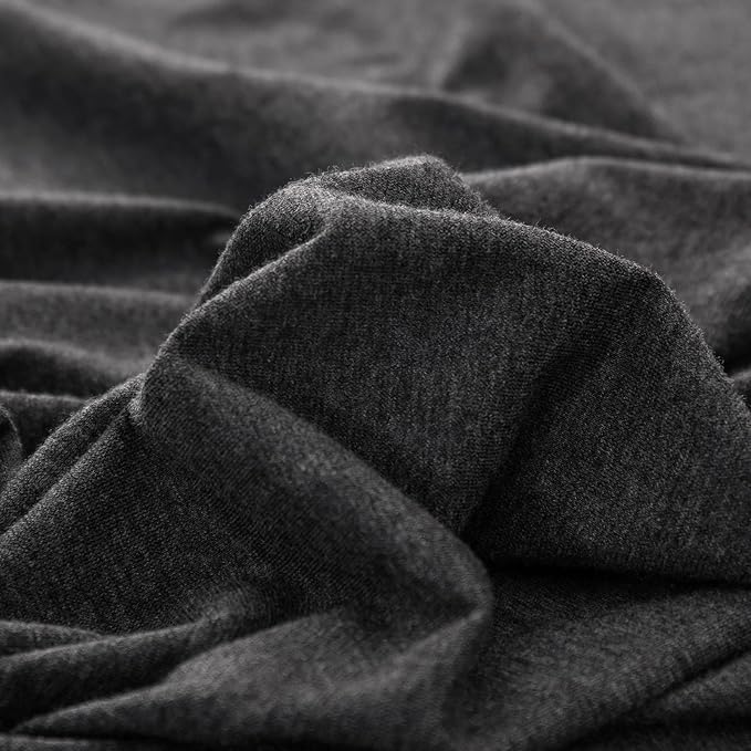 PURE ERA Jersey Knit Duvet Cover Set 100% T-Shirt Cotton Super Soft Comfy 3pc Bedding Set with Zipper Closure (Heather Charcoal Grey, King)