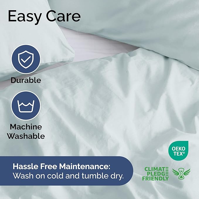 Duvet Cover Full Size Set - Extra Soft Full Duvet Cover 80" x 90" with 2 Pillow Shams - Hotel Luxury, Easy Care & Fade Free w/ Zipper Closures & Ties - All Season, Comfy, Cozy & Breathable (Ice Blue)