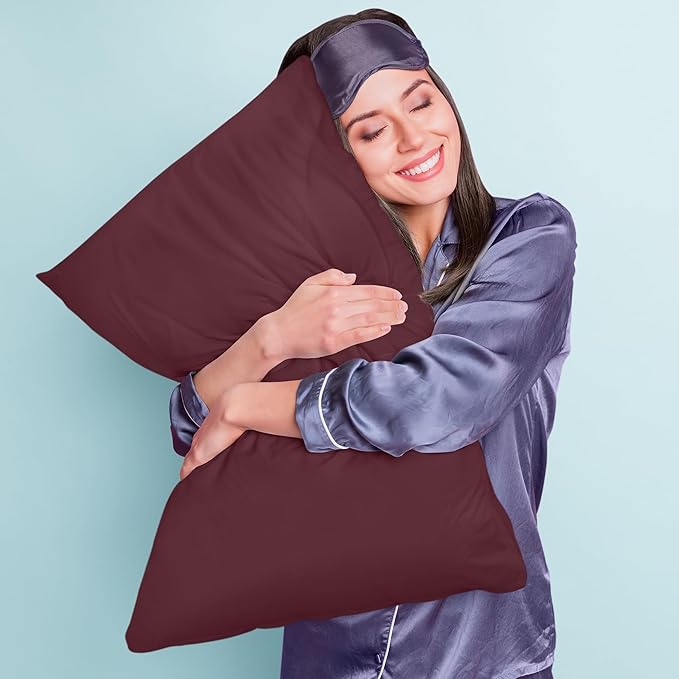 Utopia Bedding Premium 100% Waterproof Pillow Protectors with Zipper Queen Size (Set of 2), Bed Bug and Dust Mite Proof Zippered Pillow Covers, Pillow Encasement Cases, Burgundy