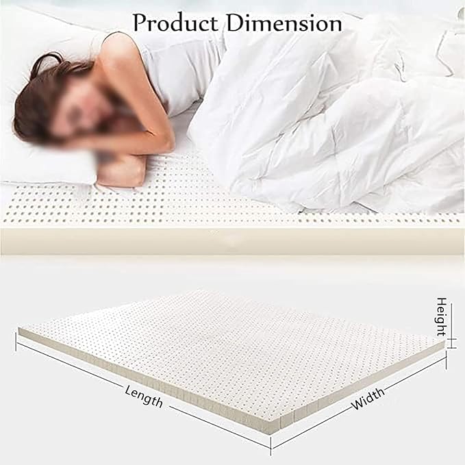 Medium Firm Feel Latex Mattress, Natural Latex Full Mattress Pure Green Natural Latex Mattress Pressure Relief for Side Sleepers Zonal Support Durable and Breathable,Twin,39"×75"×4"