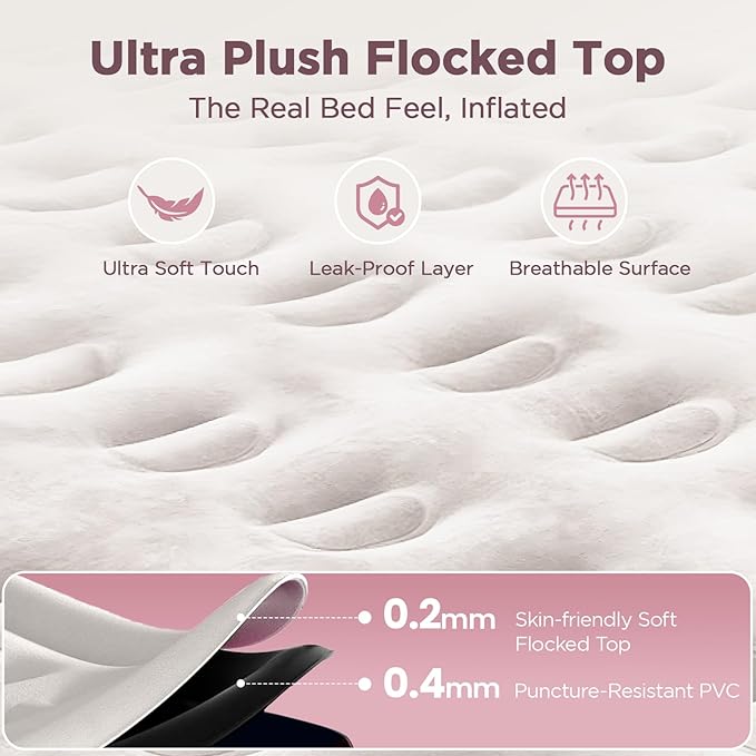 CHERIMOR Twin XL Air Mattress with Built in Pump, 18" Raised Comfort, 21-Coil Honeycomb Support & 550lb Capacity, Reinforced PVC, 2-Min Inflation Inflatable Mattress for Guest Room & Sleepover