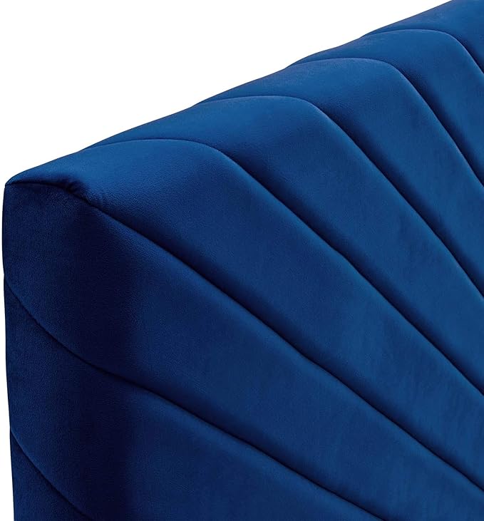 Modway Alyson Chevron Tufted Performance Velvet Full/Queen Headboard, Navy