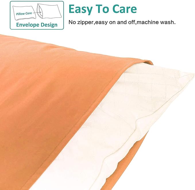 NTBAY Standard Pillowcase Set - 2 Pack Brushed Microfiber 20x26 Pillowcases - Soft, Wrinkle-Free, Fade-Resistant, Stain-Resistant, Pale Orange Pillowcases with Envelope Closure - 20x26 Inches