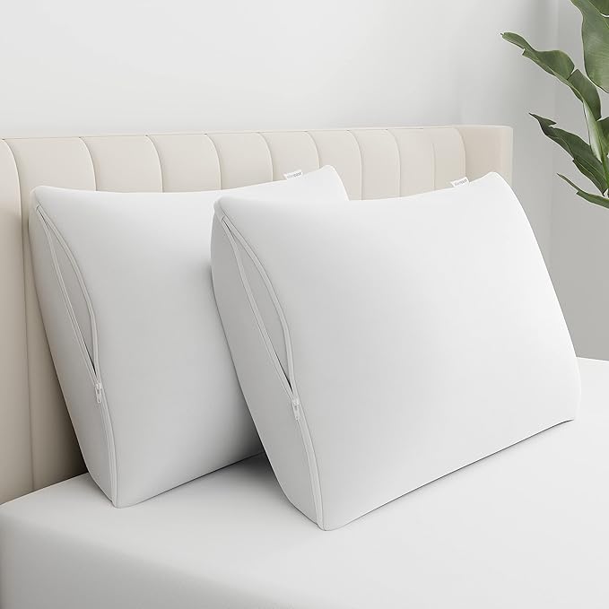 AllerEase Cotton Fresh Pillow Protector Partcle Barrier 100% Organically Grown Breathable Cotton Machine Washable Zippered Pillow Cover King Size, 4 Pack, White