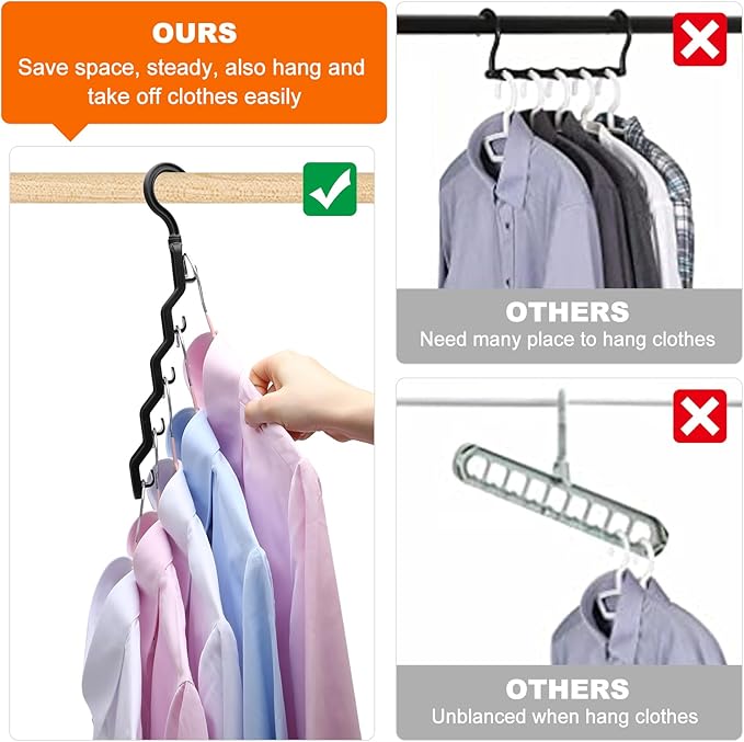 Closet Organizers and Storage,Upgraded Organization and Storage Clothes Hanger,10 Pack College Dorm Room Essentials,Sturdy Space Saving Hangers for Thick Clothe