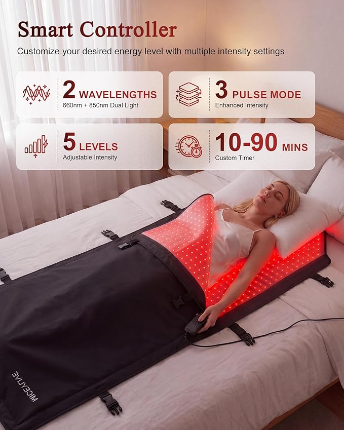 FSA&HSA Eligible Red Light Therapy Mat Full Body, 72"x33" Red Light Therapy for Body with 2625 LEDs, 660nm & 850nm Infrared Light Blanket for Muscle Relaxation, Better Sleep & Home Use