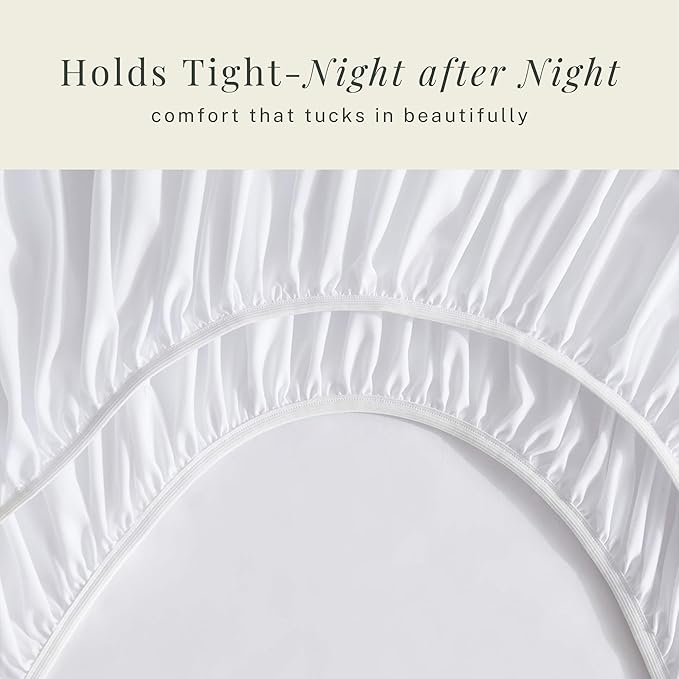 Hearth & Harbor Bed Linen Set - Twin Size - 4 Piece Sheets - White - Extra Deep Pocket Microfiber