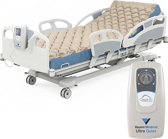 Vaunn Medical Cloud Air Whisper Quiet Alternating Air Pressure Mattress Topper with Pump Twin Size 36" x 78" x 3"