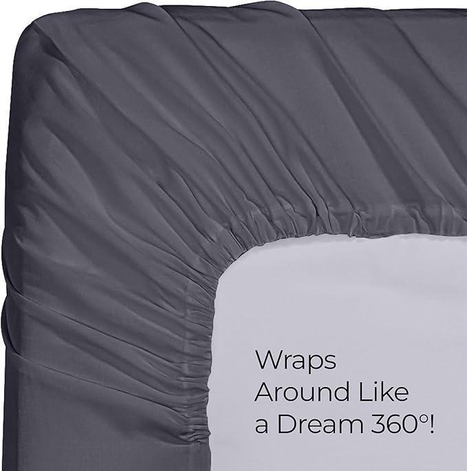 Utopia Bedding Queen Fitted Sheets - Bulk Pack of 2 Bottom Sheets - Soft Brushed Microfiber - Deep Pockets - Shrinkage & Fade Resistant - Easy Care (Queen, Grey)