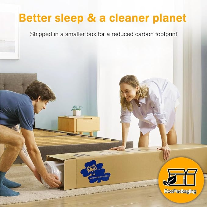Twin Size Mattress Gel Memory Foam Bed Mattress in a Box Medium Firm and Good Support Removable and Washable Design Breathable Fabric Small Compression Packaging for Kids and Adults