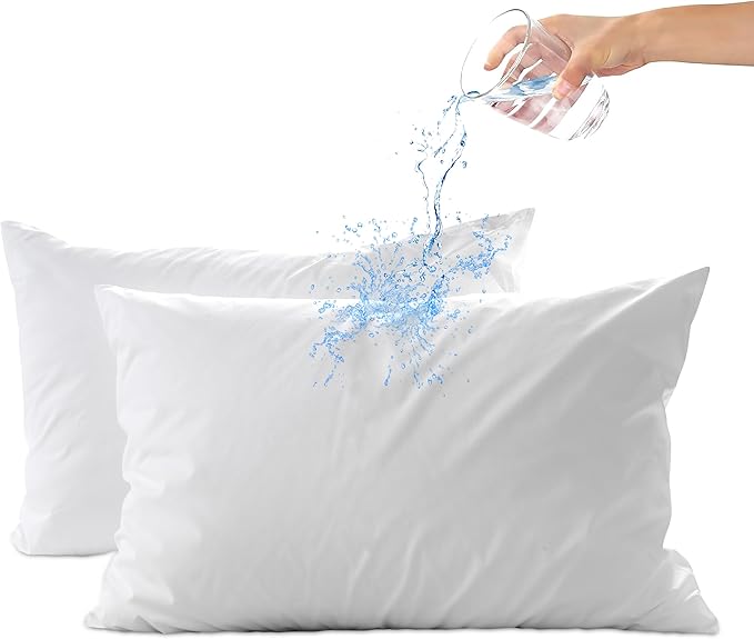 Dreamology Pillow Protectors with Zipper Queen Size,2 Pack,Waterproof Pillow Protector Queen Size,Bed Bug Proof Pillow Protector,Waterproof Pillow Covers,20x30 Pillow Covers