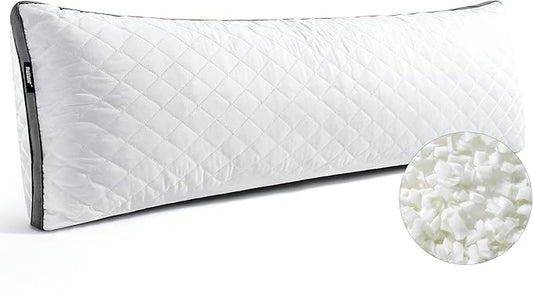 Rainmr Shredded Memory Foam Extra-Firm Body Pillow, Breathable Thick Body Pillow for Side Sleep, 20 x 54 Inches Long Hugging Bed Pillows for Adults,Big Support Full Body Pillow for Sleeping