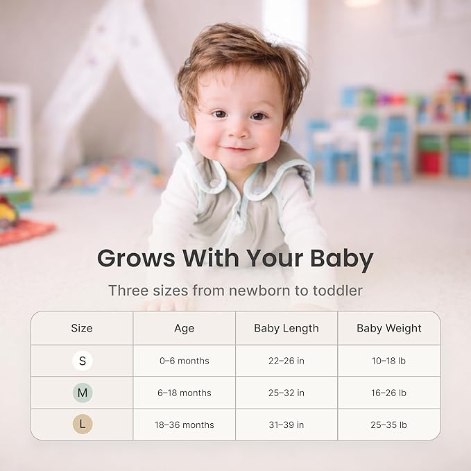 Baby Deedee Sleep Nest Lite - Baby Sleep Sack 0.6 TOG 0-6 Months, Sleeping Bag with Soft Cotton & Patented Shoulder Snaps, Newborn Wearable Blanket for Boys & Girls, Heather Teal