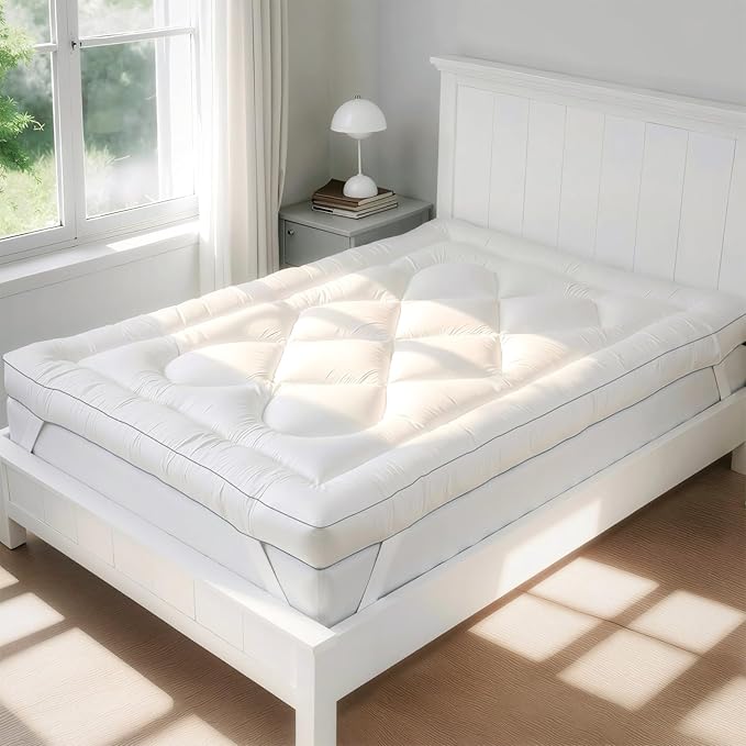5 Inch Memory Foam Mattress Topper Twin XL, 2000GSM Shredded Memory Foam Pillow Top, Back Pain Relief & Plush Support, Extra Thick & Breathable, College Dorm Must-Have