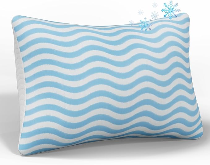 SLEEPDIARY Queen Pillow 1 Pack – Adjustable Shredded Memory Foam Cooling Bed Pillows, Custom Loft for Side, Back, and Stomach Sleepers, Shape-Retaining Support & Washable Cover