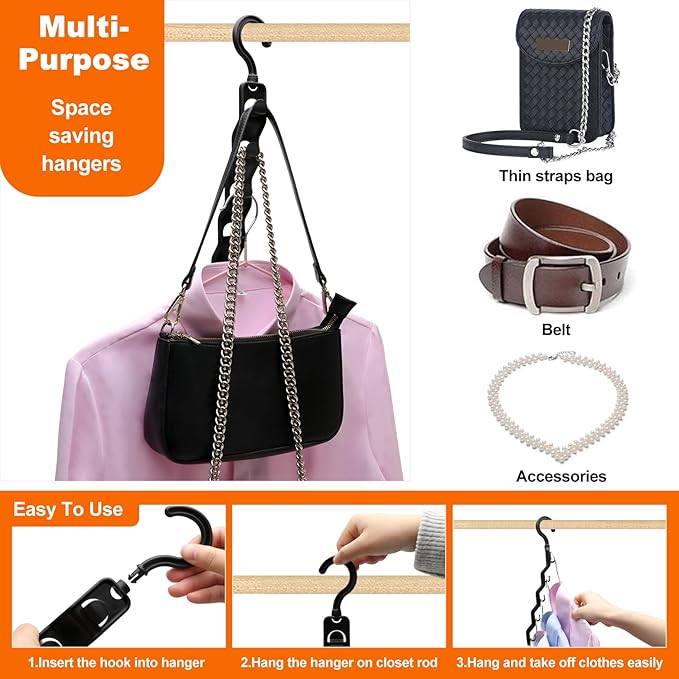 Closet Organizers and Storage,Upgraded Organization and Storage Clothes Hanger,10 Pack College Dorm Room Essentials,Sturdy Space Saving Hangers for Thick Clothe