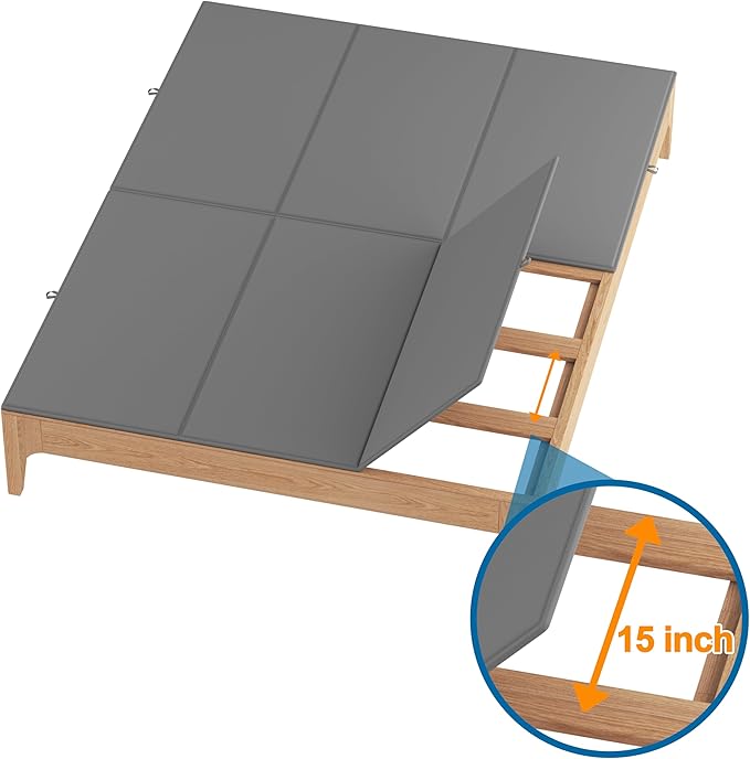 Metal-Frame-Bunkie-Board-Queen-Size (60"X80") for Under-Mattress-Support - Heavy Duty Bed Board Design,Folding, Noise Free, No Sagging
