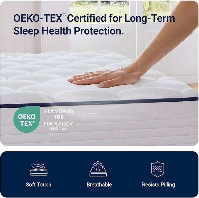 Avenco 8 Inch Twin XL Mattress, Twin Bed Mattresses in a Box, Medium Soft, Breathable Fabric Cover & Adaptive Support, CertiPUR-US Certified, Twin XL Size Mattress in Guest and Kids Bedroom