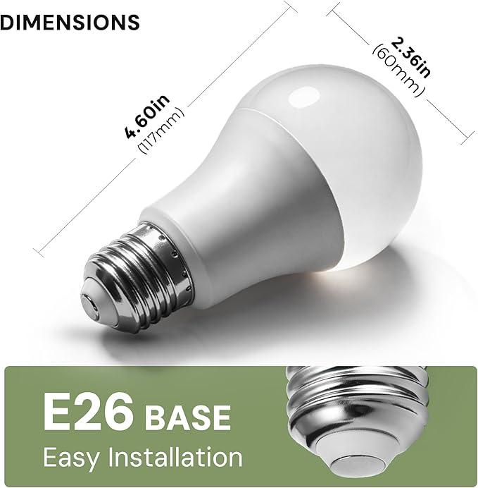 L LOHAS LED Sleep aid Amber Light Bulbs, Blue Light Blocking, A19 9W(60 Watt Equivalent) Dim Light Bulbs, 1800K Warm Light Bulb, E26 Base, 2 Pack