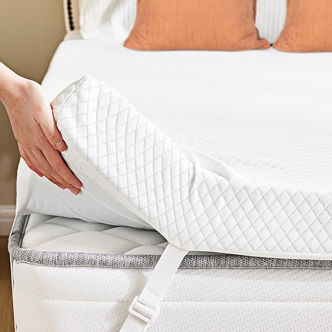 Sweetcrispy Mattress Topper Twin with Removable Soft Cover, Memory Foam 4 Inch Thick Gel Infused Cooling Toppers Pad for Twin Size Bed, Sleeper Sofa, RV, Camper, CertiPUR US Certified