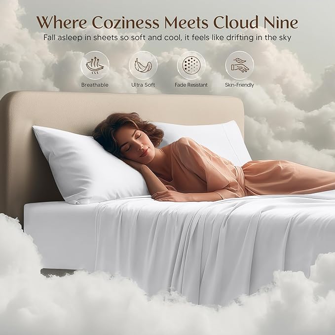 Utopia Bedding Twin XL Sheet Set – 3 Piece Bed Sheets for Twin XL Size Bed, Soft and Breathable Microfiber, Includes 1 Fitted Sheet, 1 Flat Sheet and 1 Pillowcase – Oeko Tex (White)