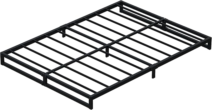 Lutown-Teen 6 Inch Bed Frame Queen Size Heavy Duty Steel Slat Support Metal Platform Queen Bed Frame No Box Spring Needed, Easy Assembly, Black