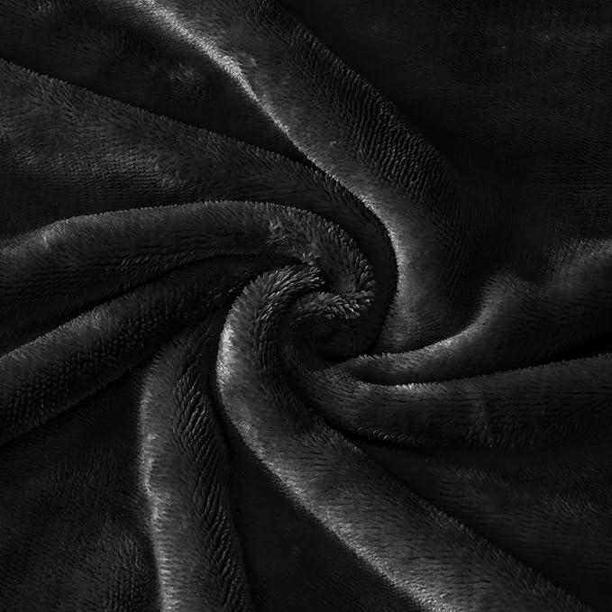 BEDELITE Body Pillow Cover with Zipper Closure, Super Soft and Cozy Fuzzy Fleece Pillowcase 20 x 54 Inches, Luxury Fluffy Plush Long Body Pillow Pillowcase for All Seasons(Black)