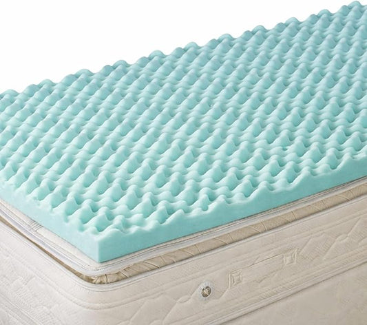 DMI Foam Mattress Topper, Egg Crate Foam Pad, Mattress Pad and Bed Topper for Support, Air Circulation, Pressure Relief and Weight Distribution, Hospital Size Mattress, 33 x 76 x 4 ,Blue