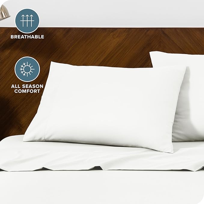 Bare Home Microfiber Pillow Cases - King 20x40 - Cooling Pillowcases - Double Brushed - Easy Care - Envelope Closure (King Pillowcase Set of 2, Cream)